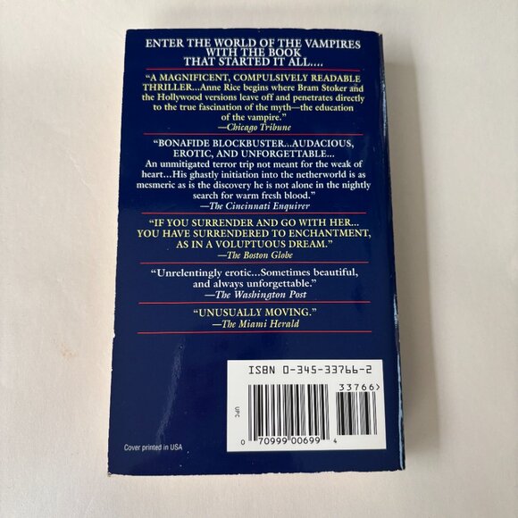 📚3/20$ Interview with the Vampire by Anne Rice - Vintage 1993 Edition - - Picture 3 of 7